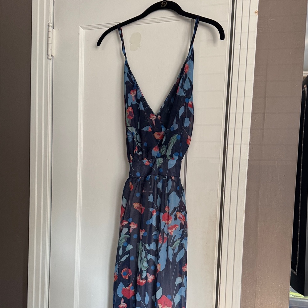 Floral Blue Maxi Dress - Picture 2 of 10